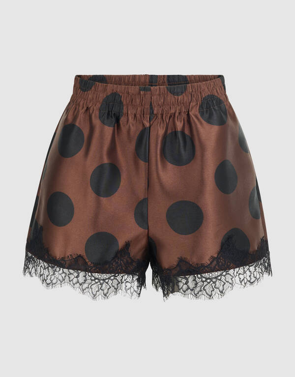 Kanten Polkadot Short Bruin SHOEBY WOMEN