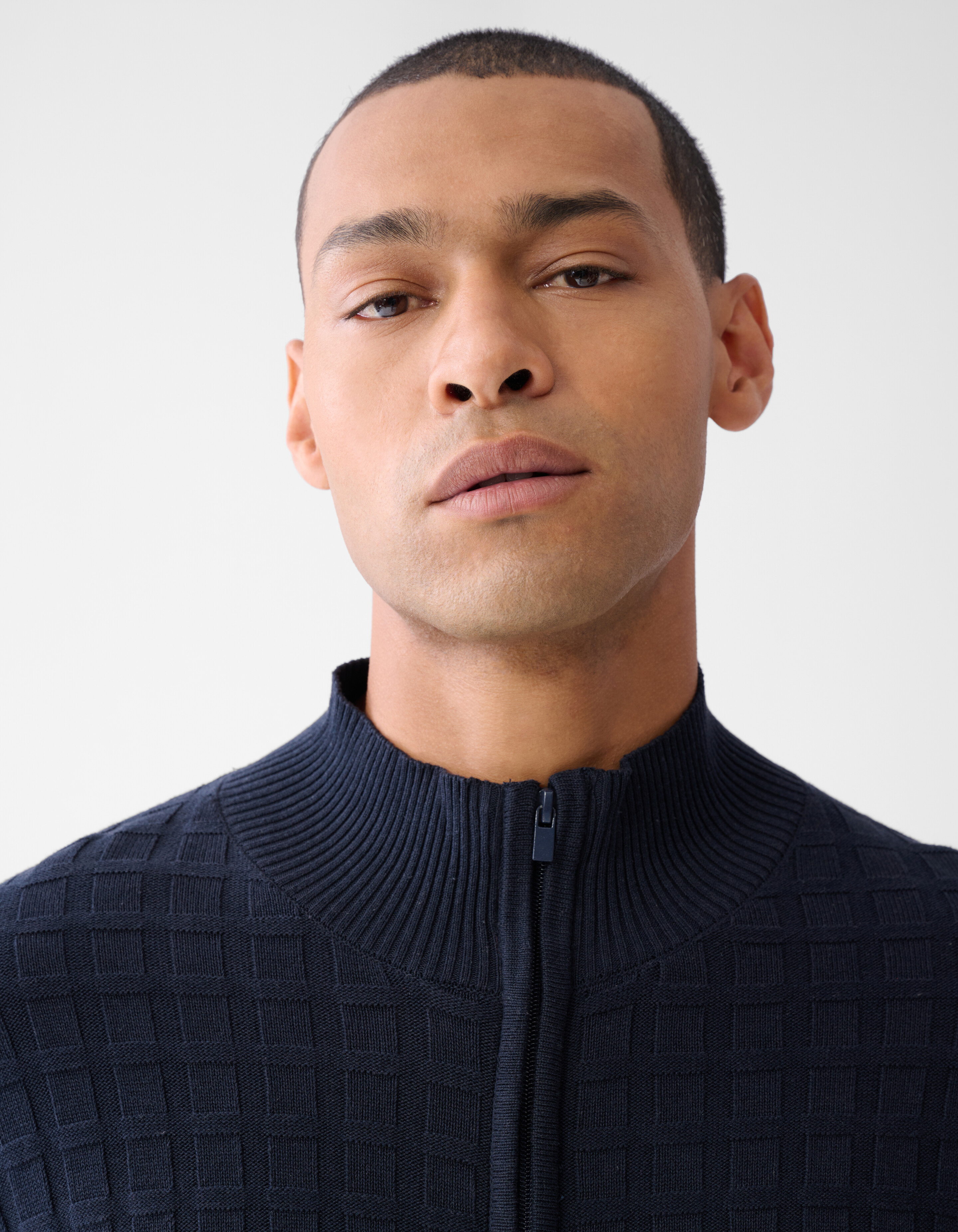 Structuur Zip Vest Donkerblauw SHOEBY MEN