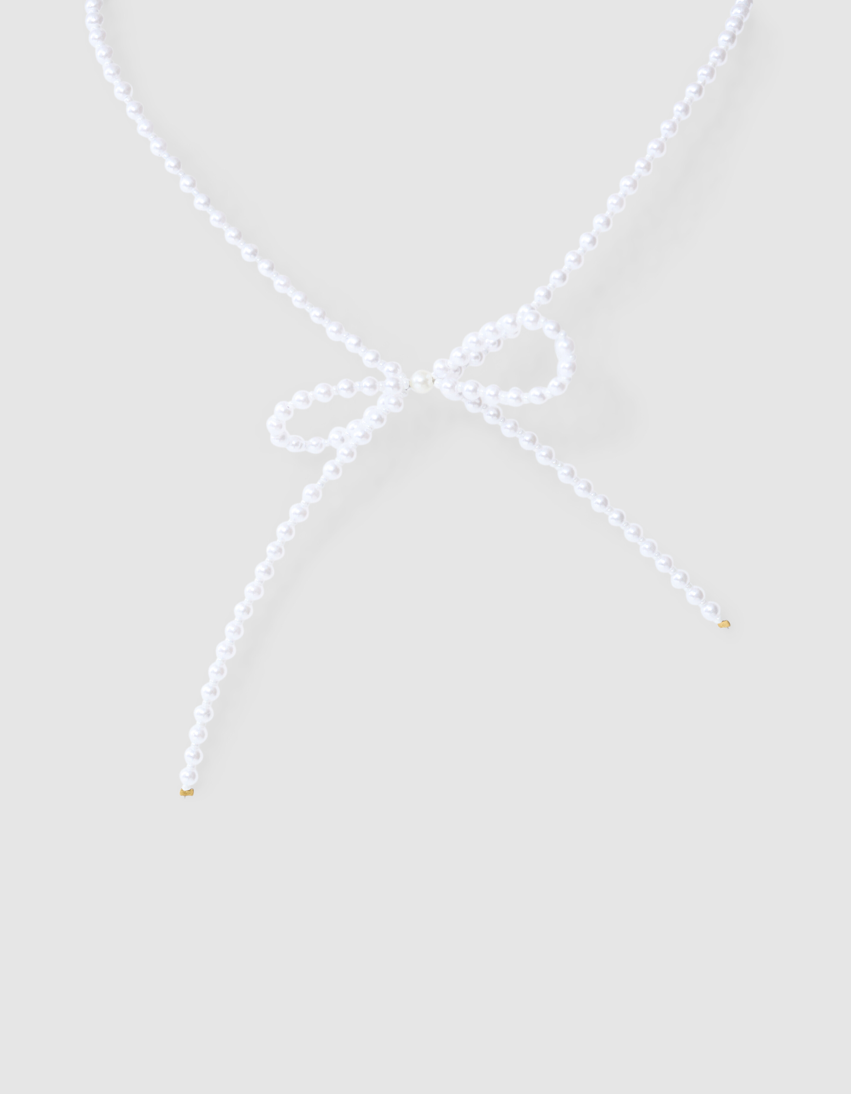 Beaded Strik Ketting Wit SHOEBY ACCESSOIRES