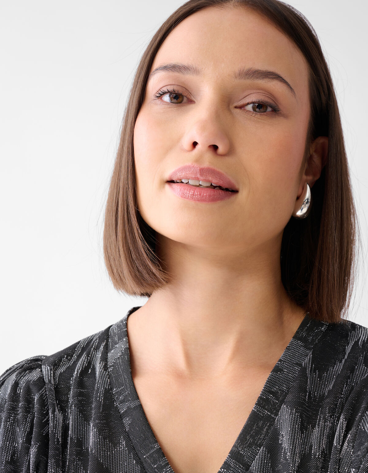 Lurex V-hals Top Zwart SHOEBY WOMEN