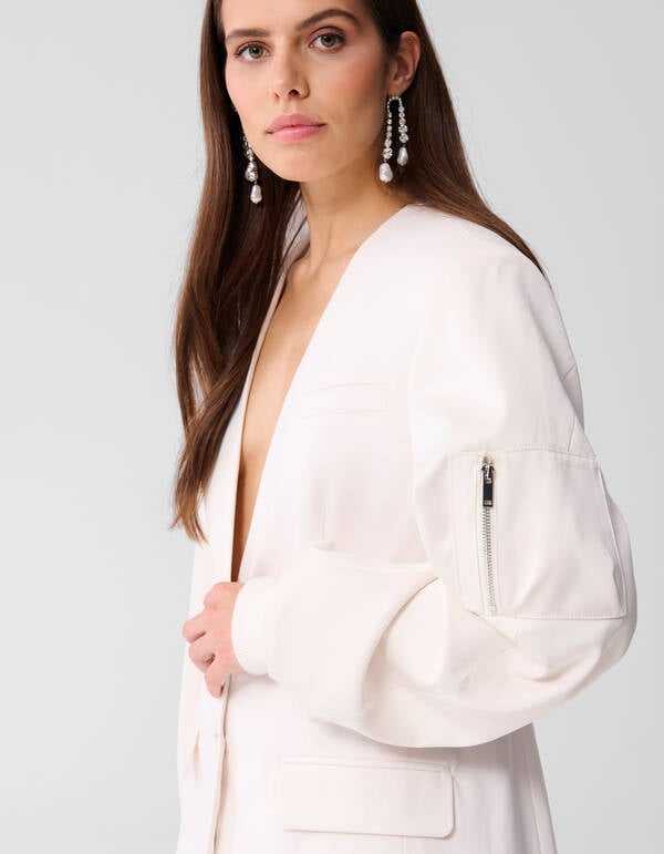 Bomber Sleeve Blazer Gebroken Wit SHOEBY WOMEN