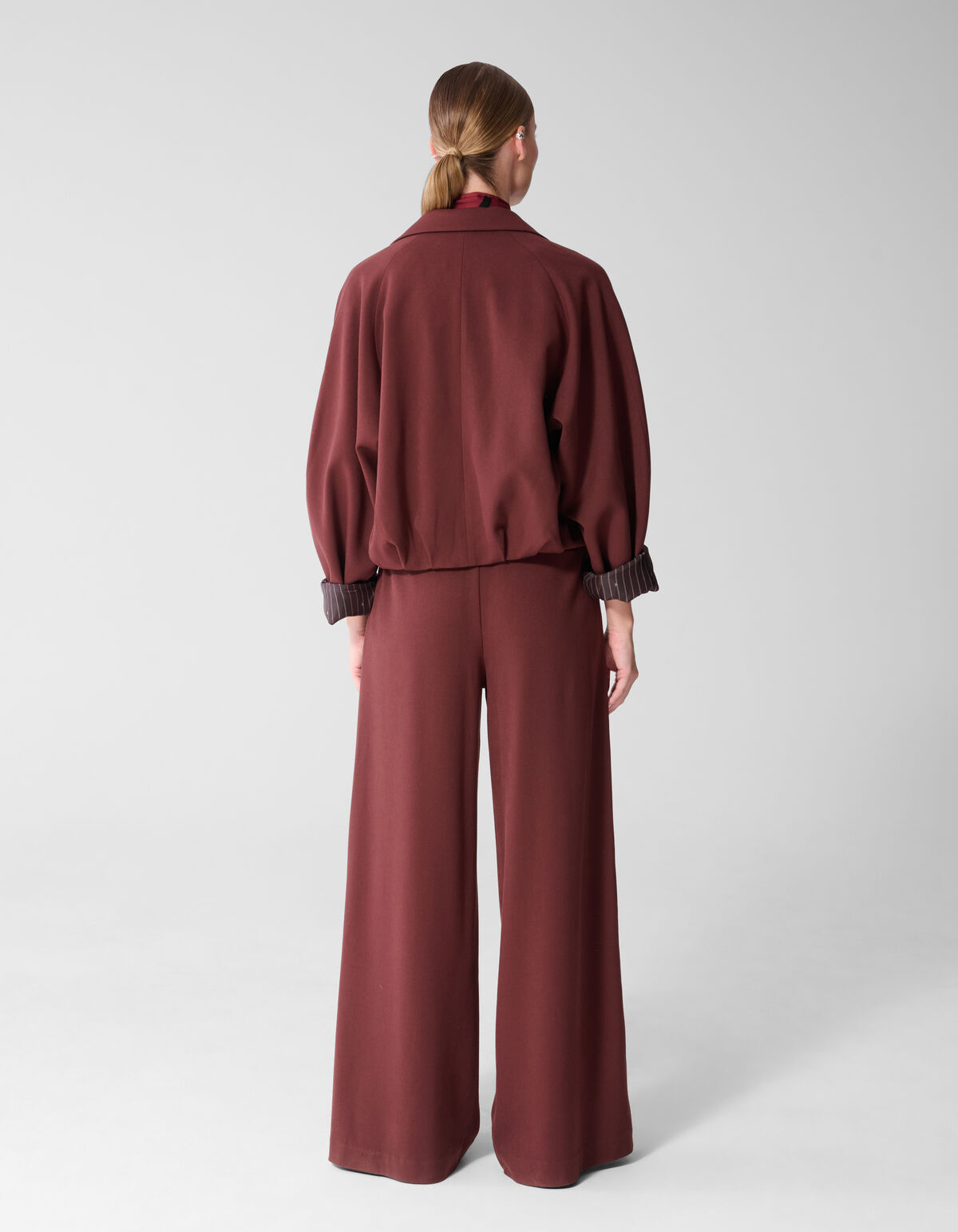 Oversized Cropped Blazer Donkerrood By Mieke SHOEBY WOMEN