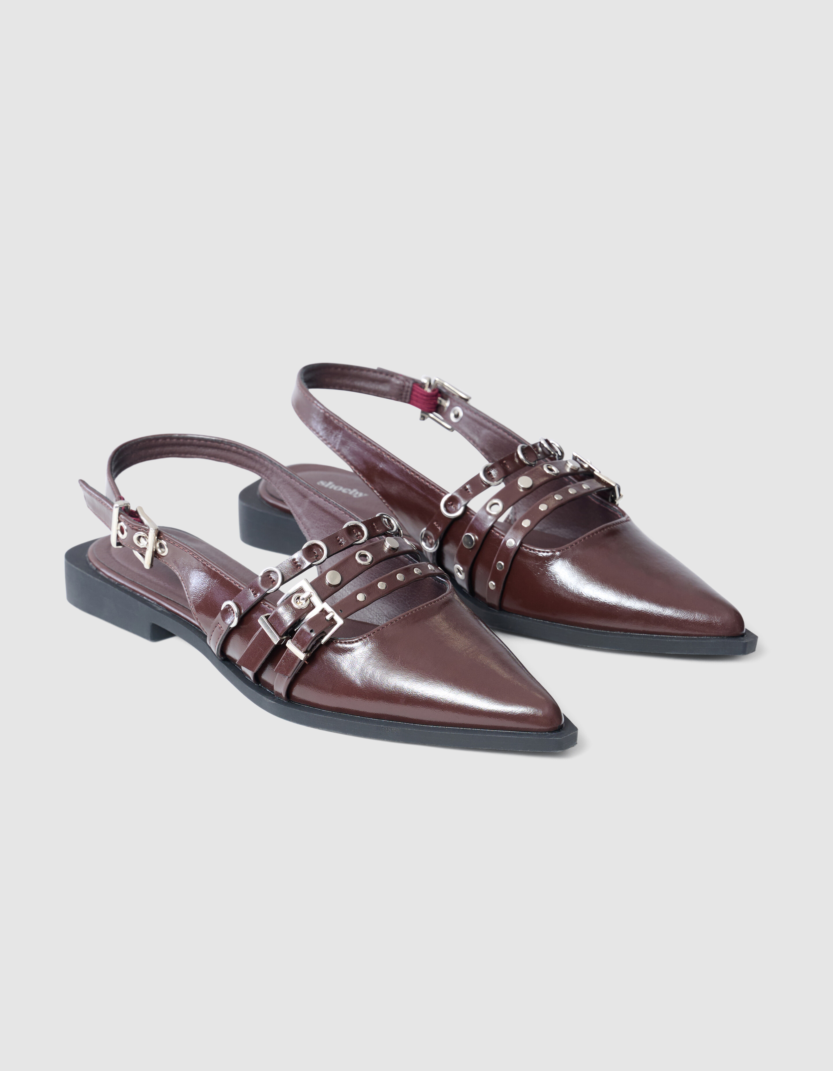 Gesp Slingback Donkerrood SHOEBY SHOES