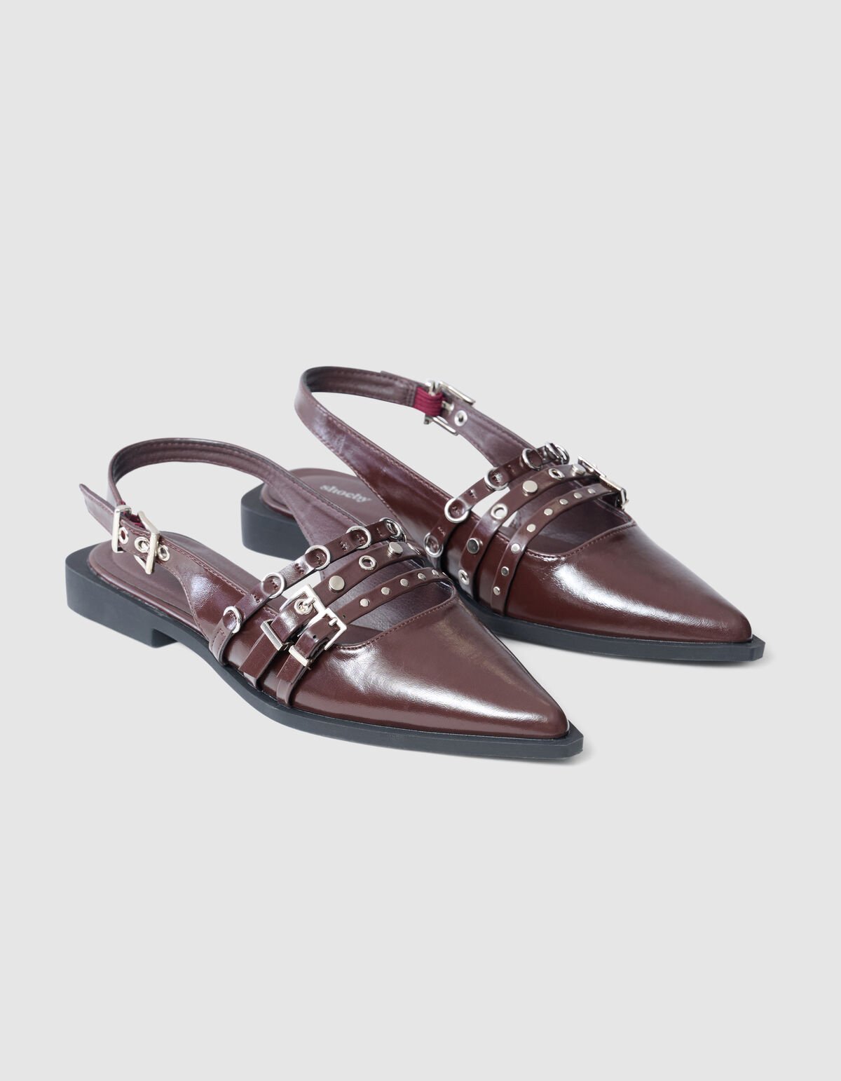 Gesp Slingback Donkerrood SHOEBY SHOES