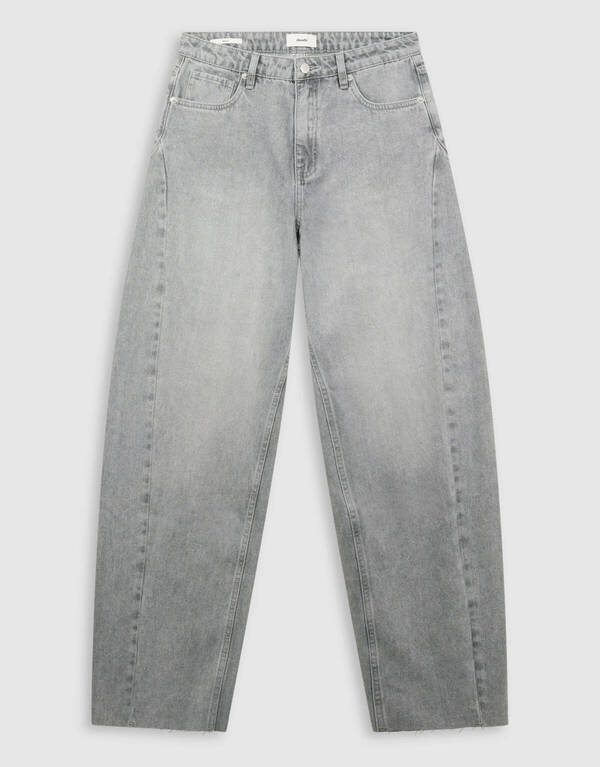 Barrel Fit Jeans Lichtgrijs SHOEBY WOMEN