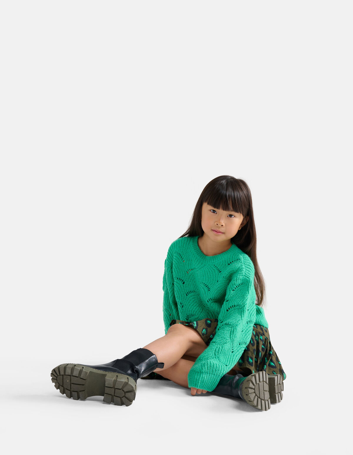 Leopard Rok Donkergroen SHOEBY GIRLS