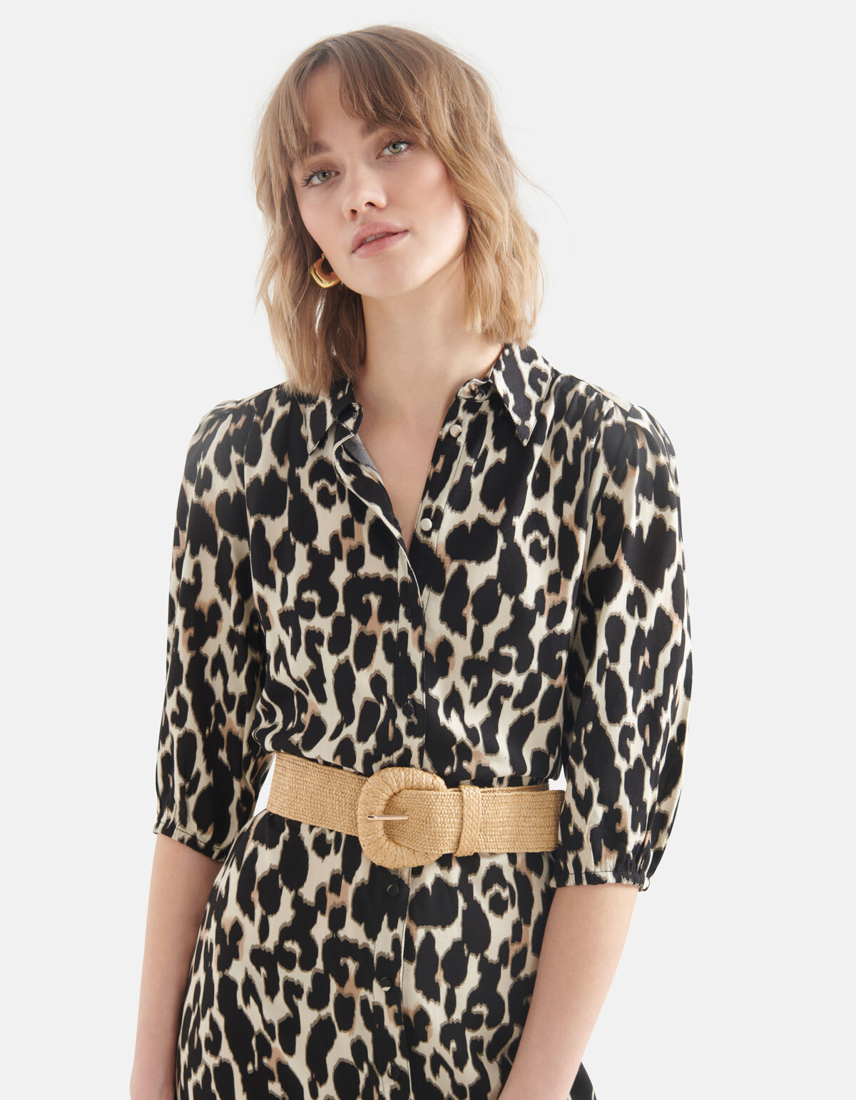 Brede Raffia Riem Beige SHOEBY ACCESSOIRES