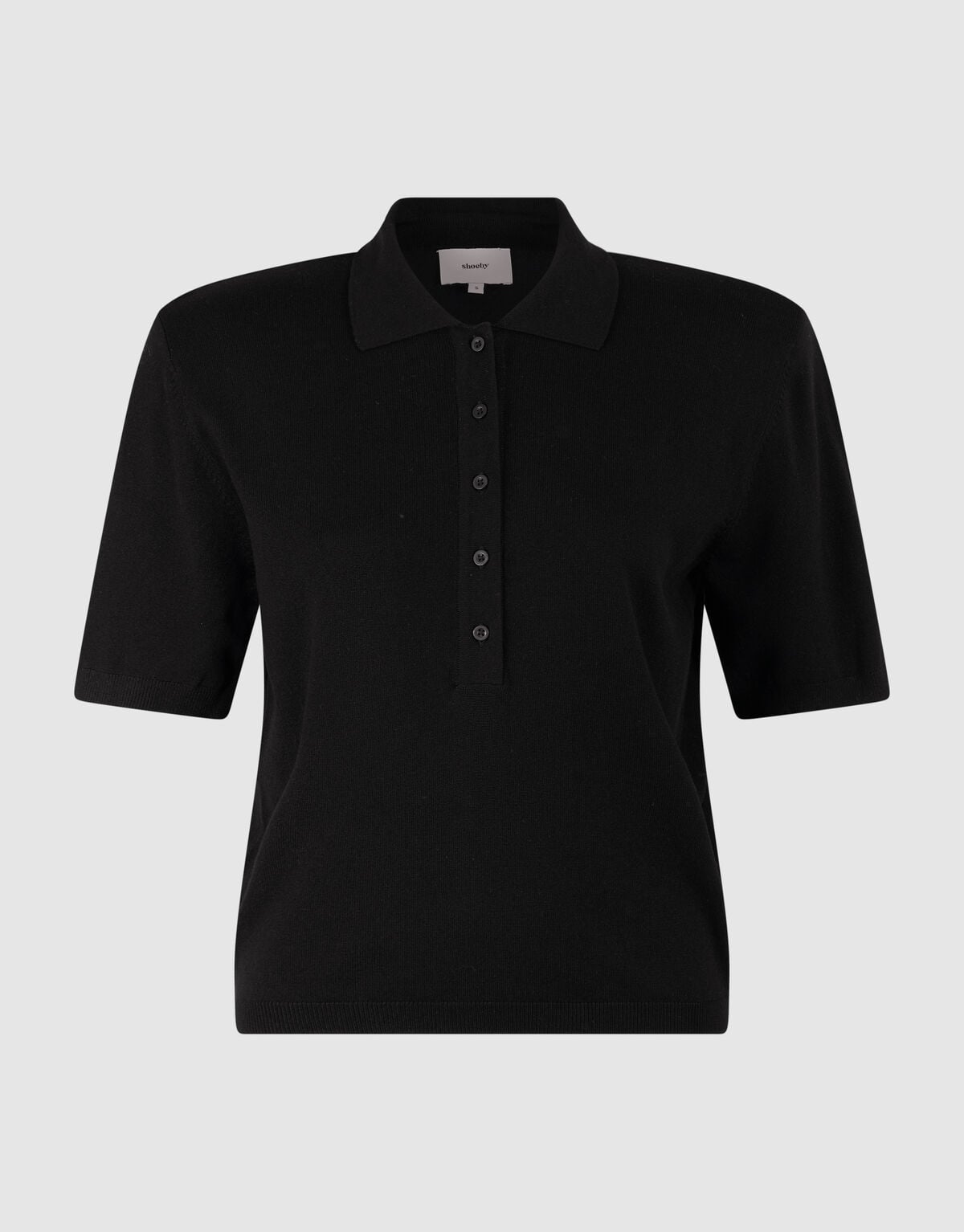 Shortsleeve Gebreide Polo Zwart SHOEBY WOMEN
