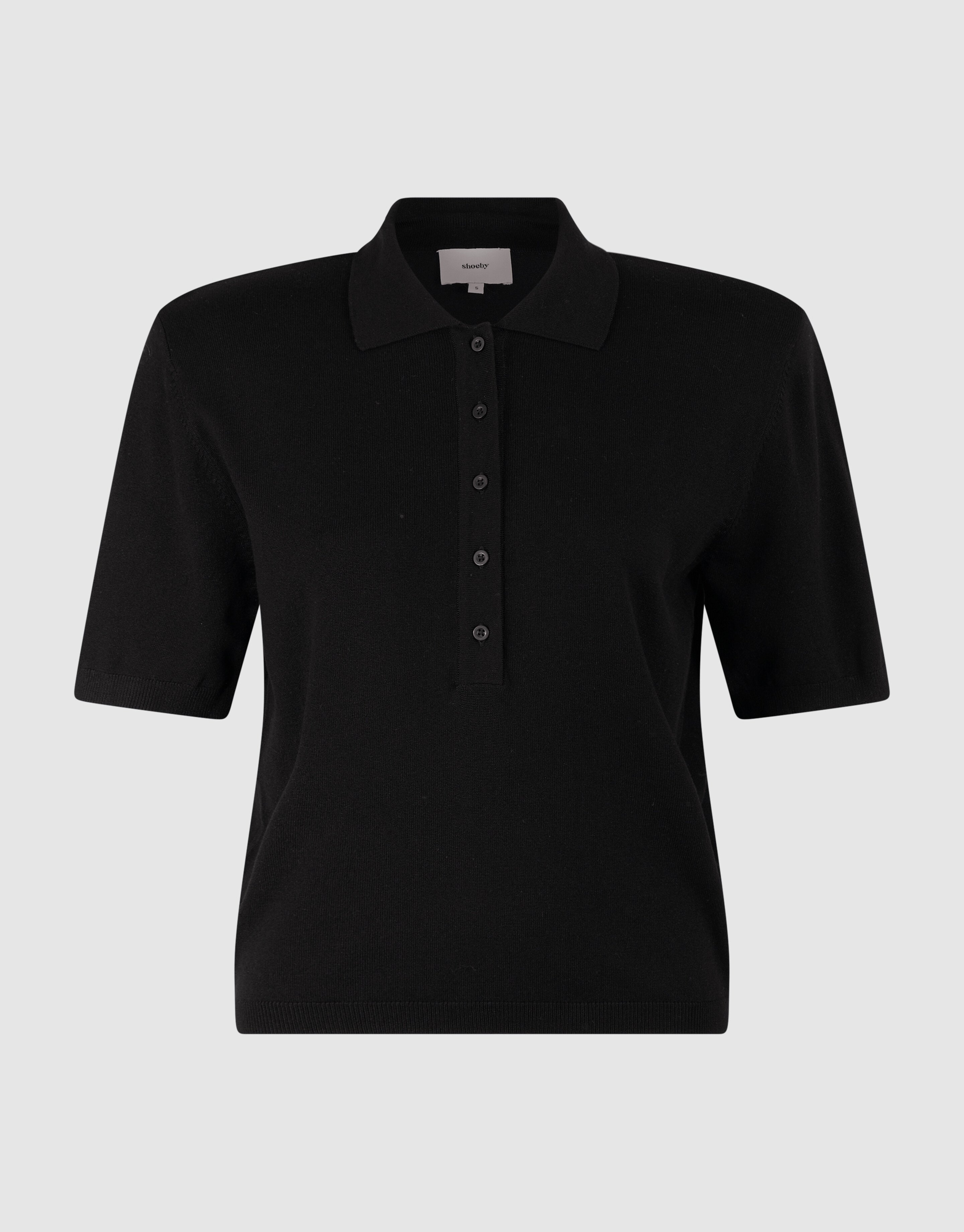 Shortsleeve Gebreide Polo Zwart SHOEBY WOMEN