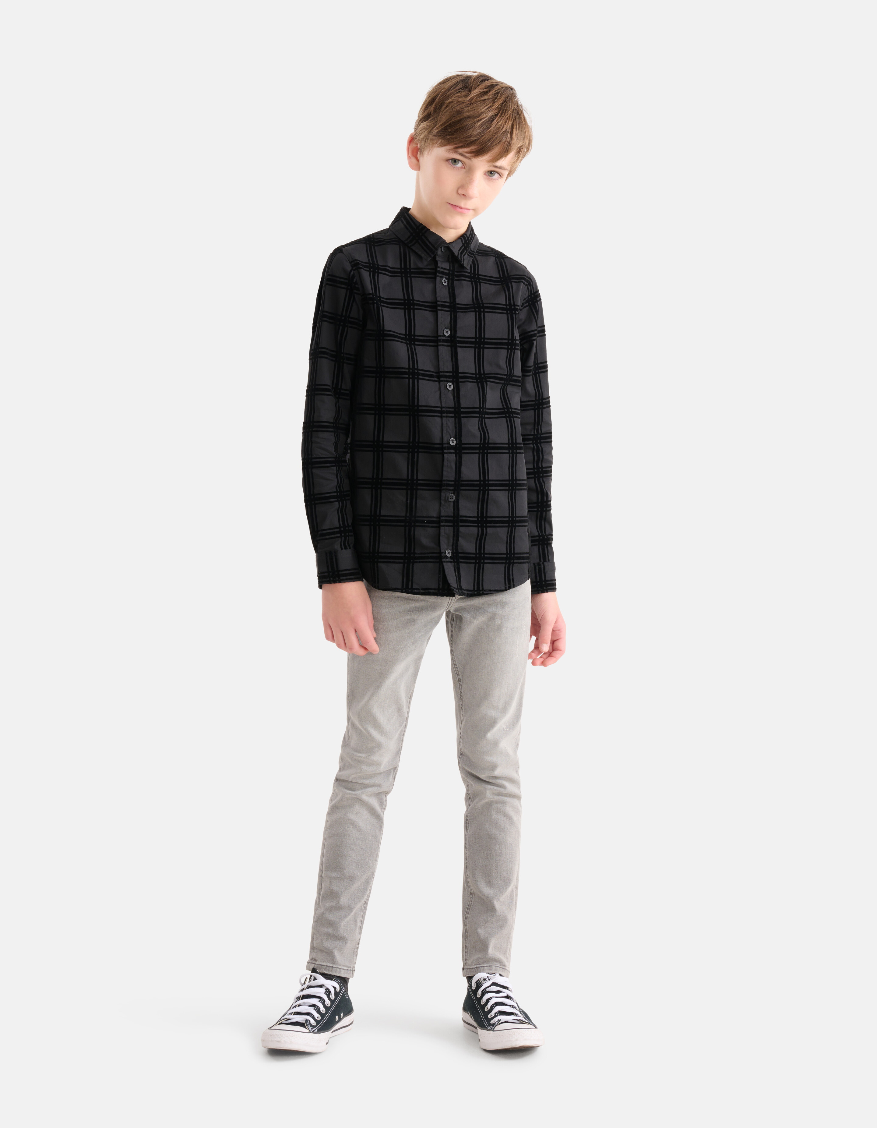 Flock Overhemd Zwart SHOEBY BOYS