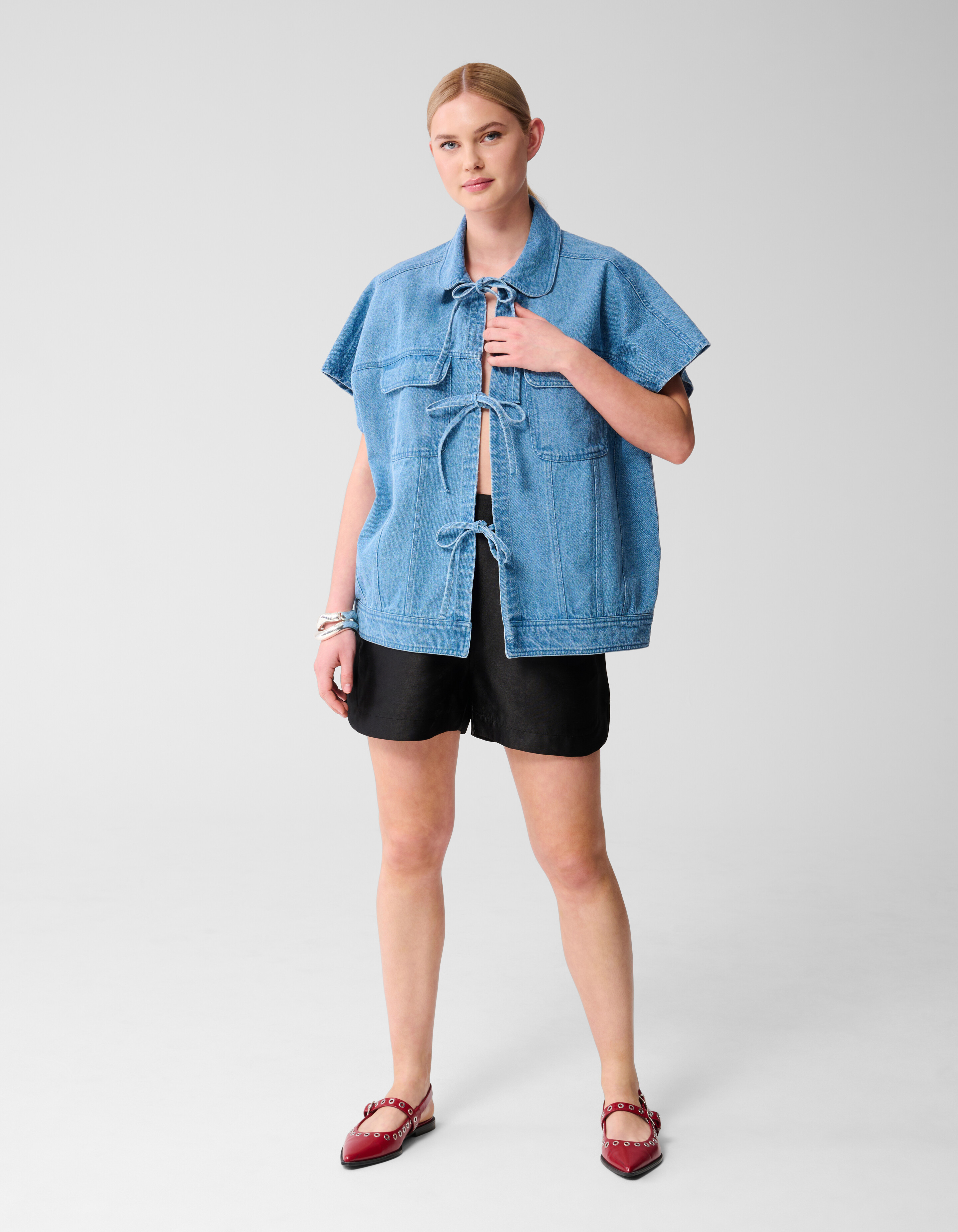 Oversized Denim Gilet Blauw SHOEBY WOMEN