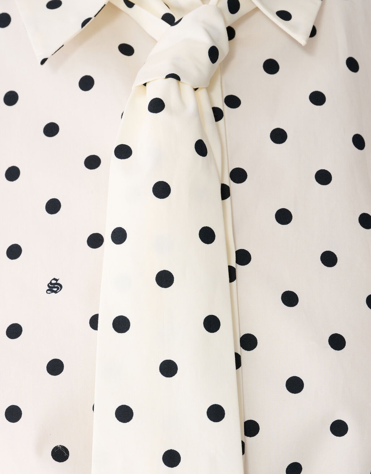 Polkadot Stropdas Blouse Zwart/Wit SHOEBY WOMEN