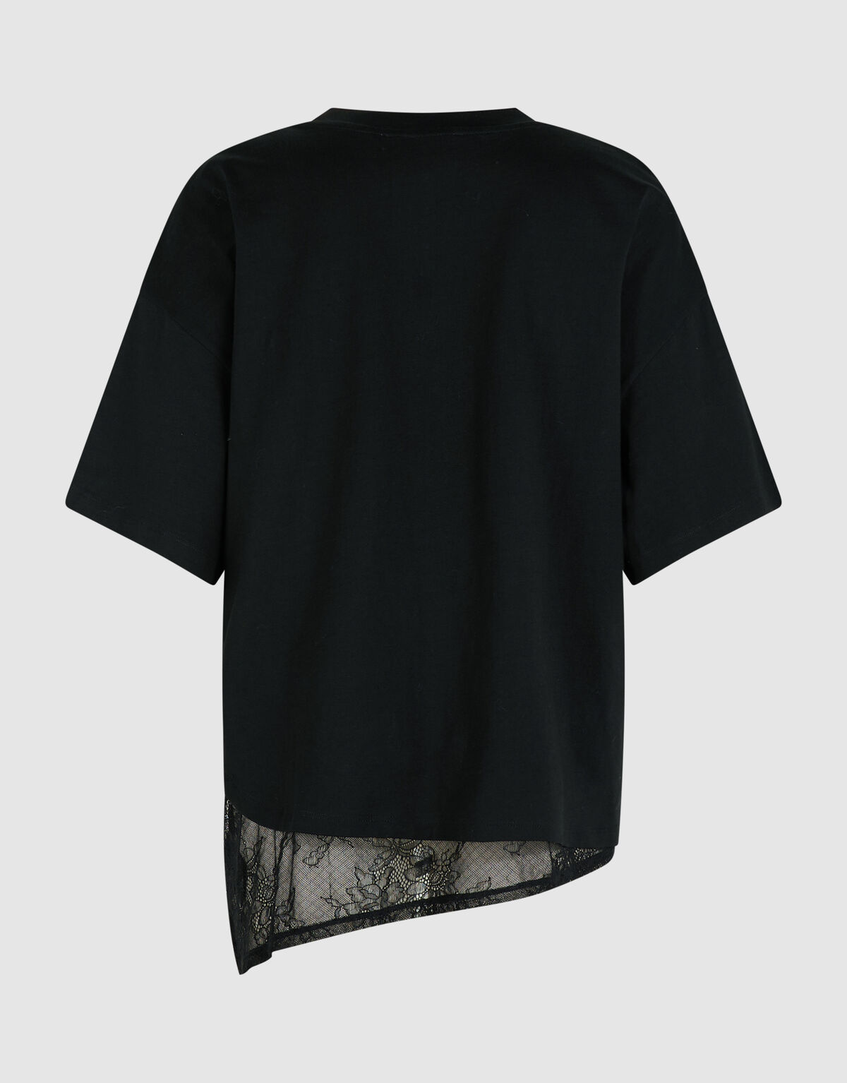 Lace Insert T-shirt Zwart SHOEBY WOMEN