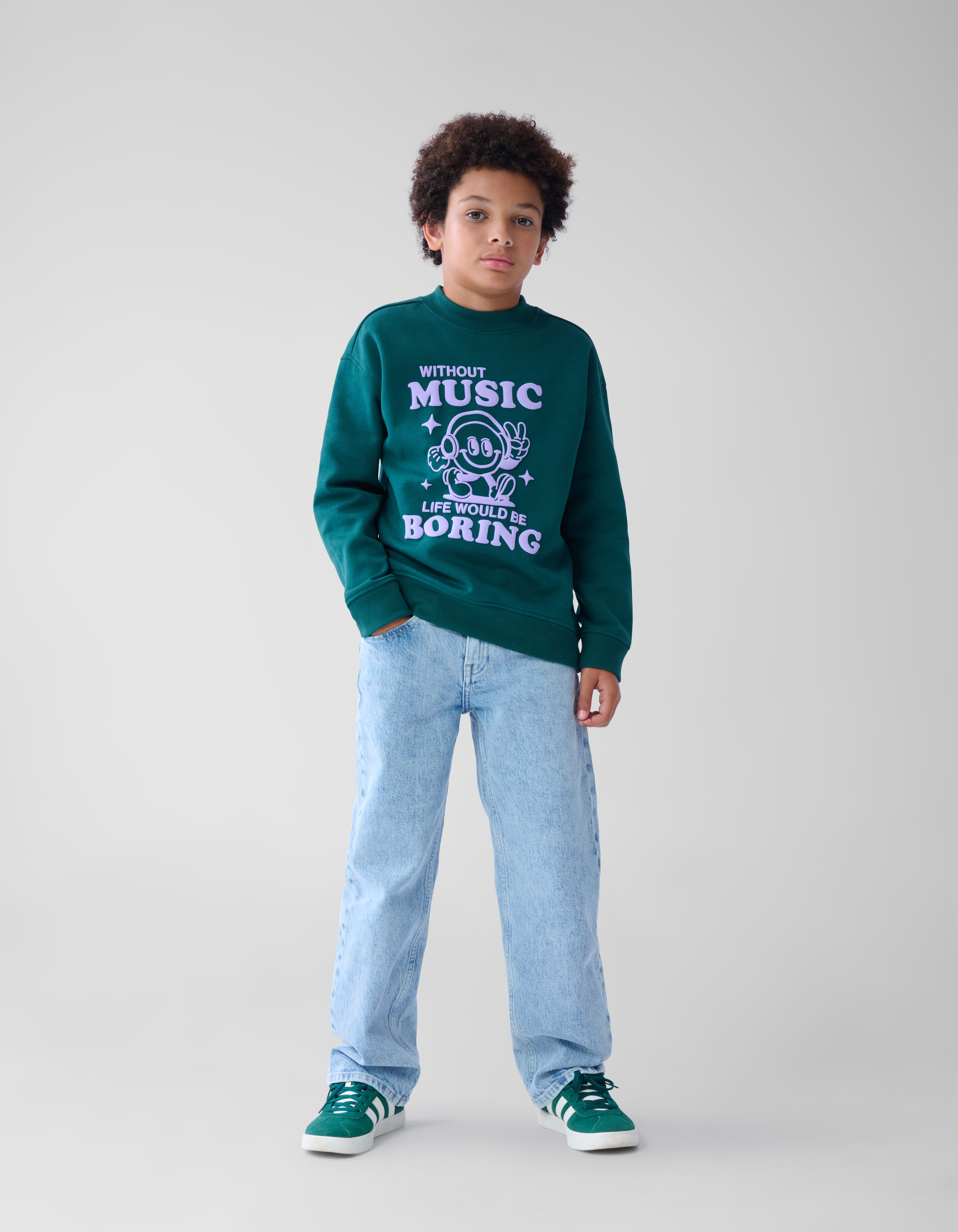 Artwork Sweater Donkergroen SHOEBY BOYS