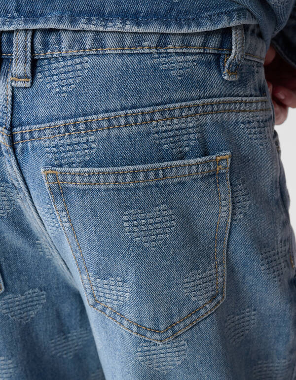 Heart Wide Leg Jeans Blauw SHOEBY GIRLS