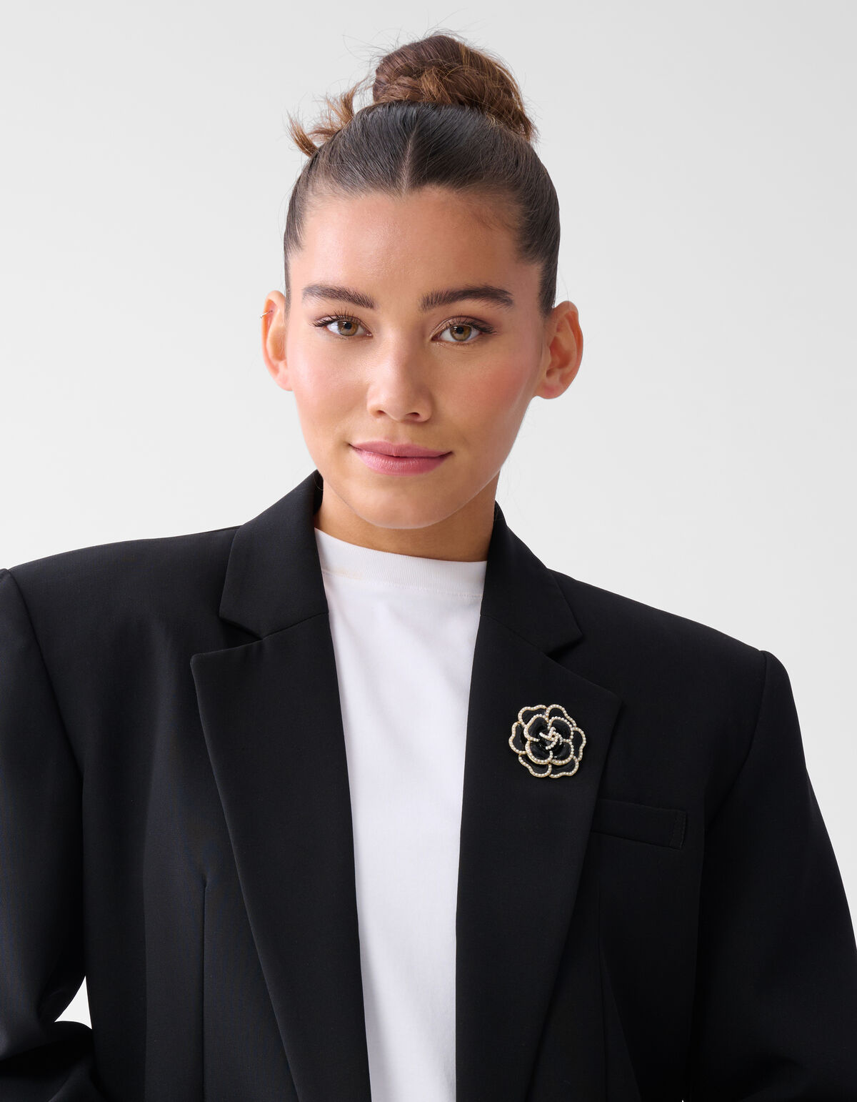 Fancy Bloem Broche Zwart SHOEBY ACCESSOIRES