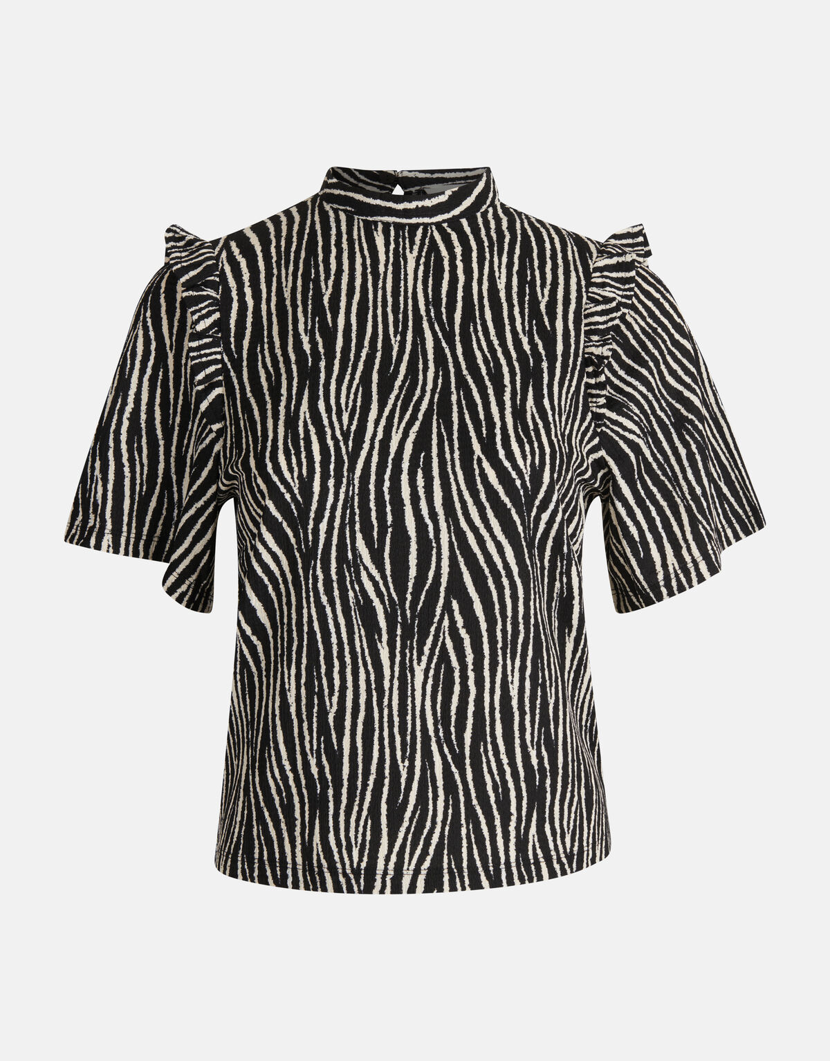 Zebra Crinkle Top Zwart SHOEBY WOMEN