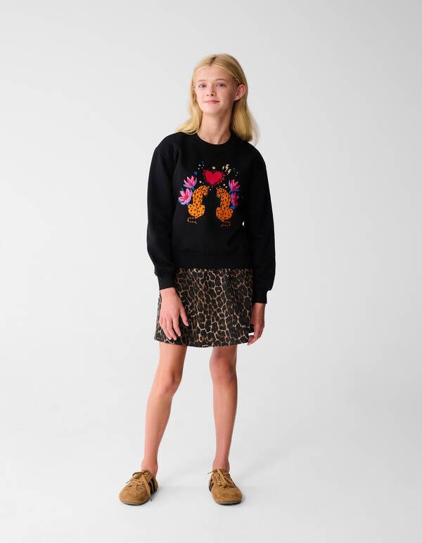Tiger Artwork Sweater Zwart SHOEBY GIRLS