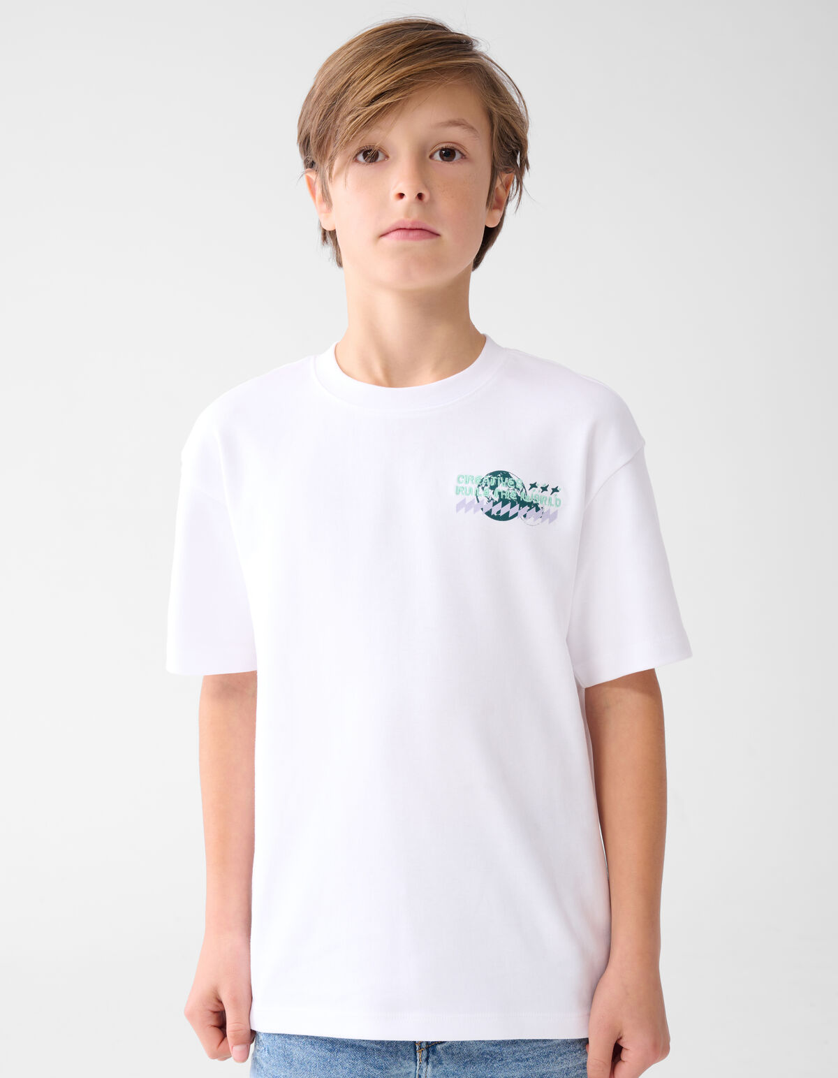 Artwork T-shirt Wit SHOEBY BOYS