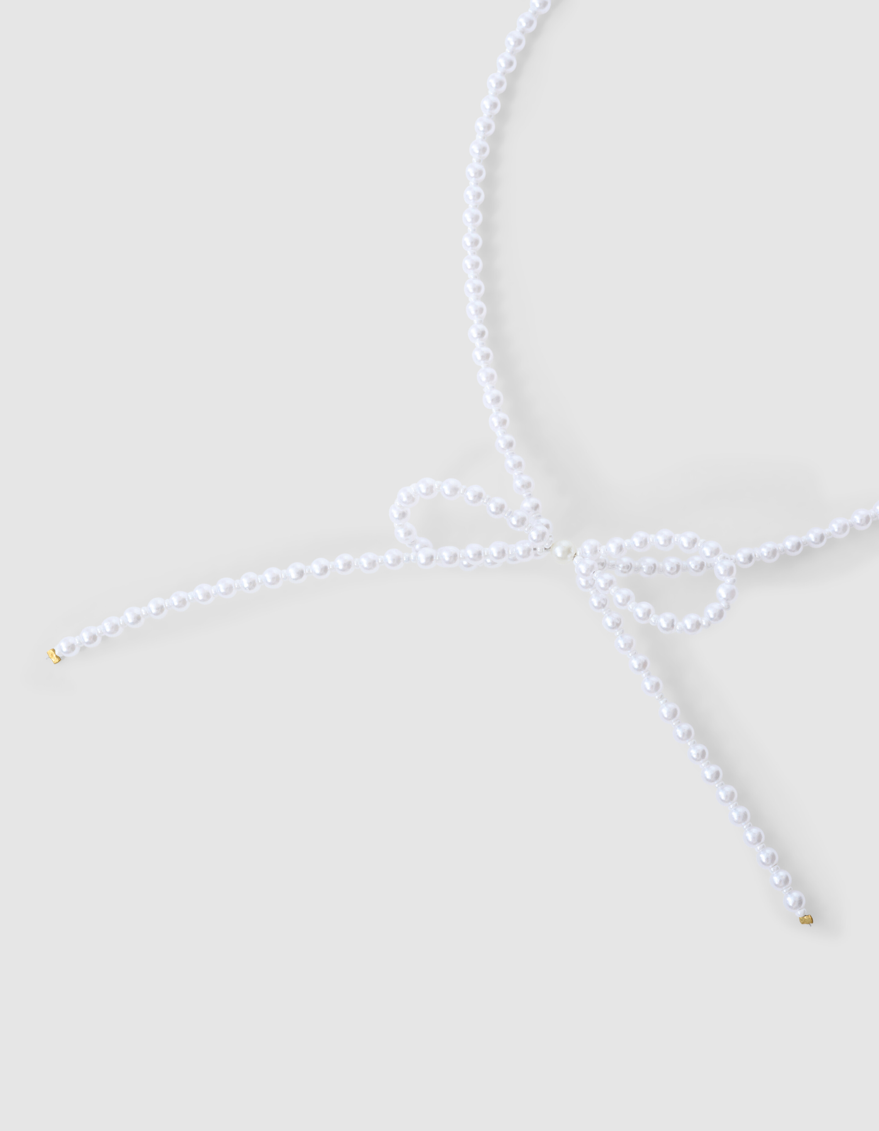 Beaded Strik Ketting Wit SHOEBY ACCESSOIRES