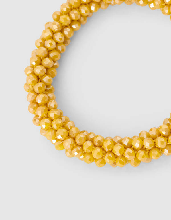 Beaded Haarelastiek Geel SHOEBY ACCESSOIRES