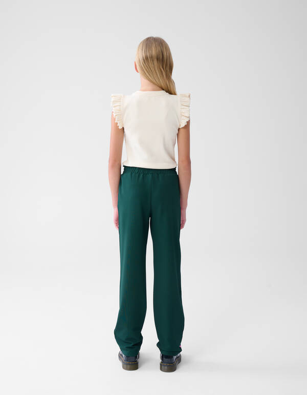 Ruffle Rib Top Gebroken Wit SHOEBY GIRLS