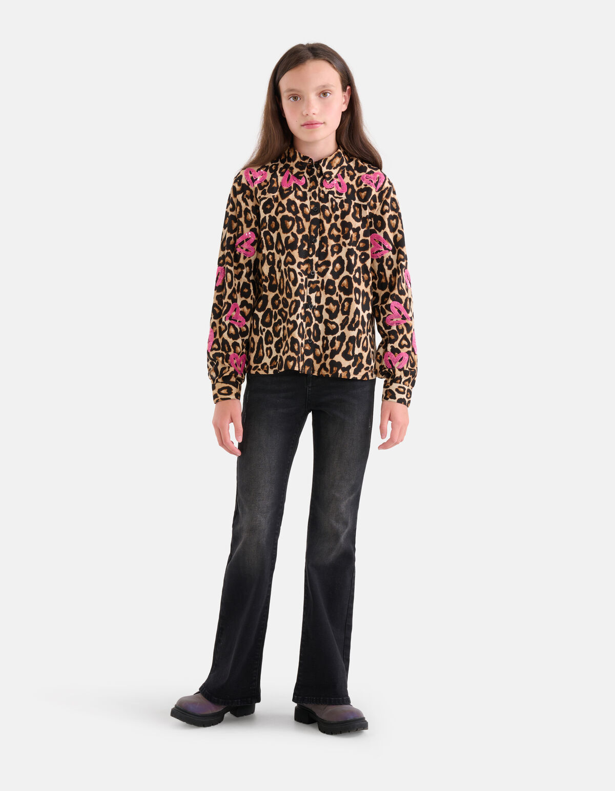 Leopard Print Blouse Bruin SHOEBY GIRLS