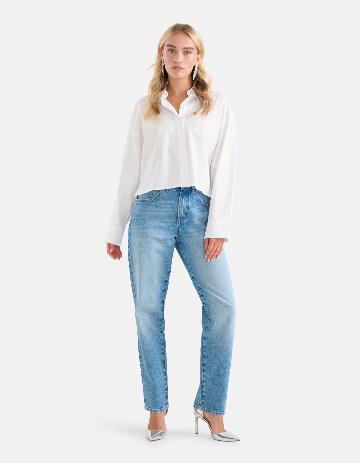 Cropped Blouse Wit SHOEBY WOMEN