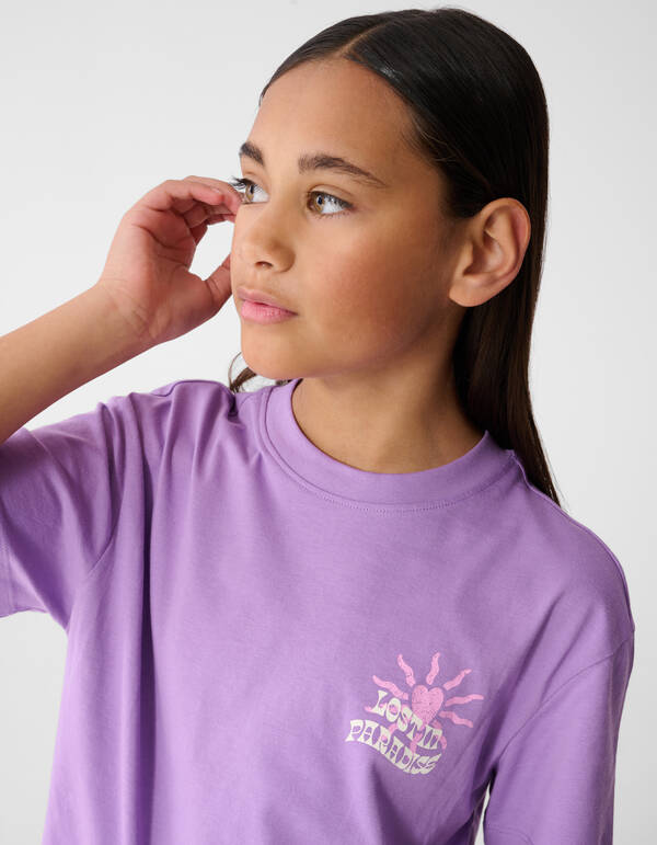 Tropical Bliss Artwork T-shirt Paars SHOEBY GIRLS