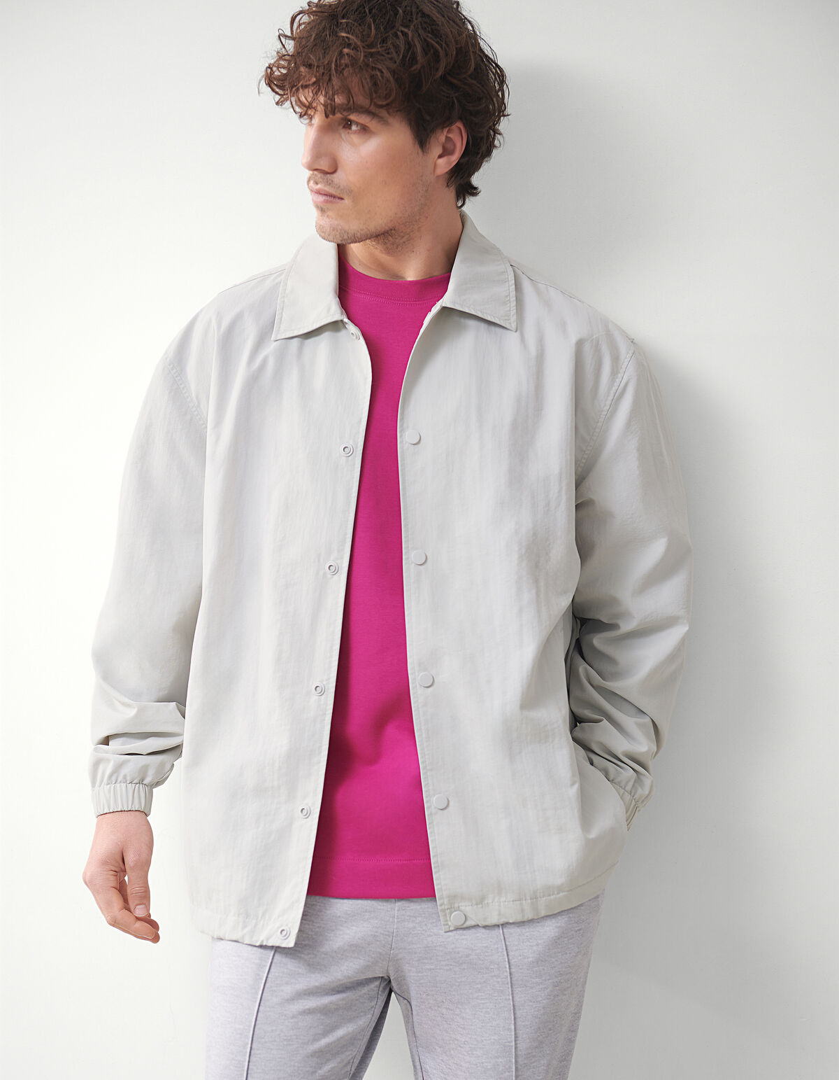 Relaxed Fit T-shirt Donkerroze SHOEBY MEN