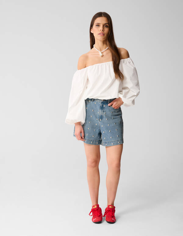 Off Shoulder Blouse Wit By Lizzy SHOEBY WOMEN