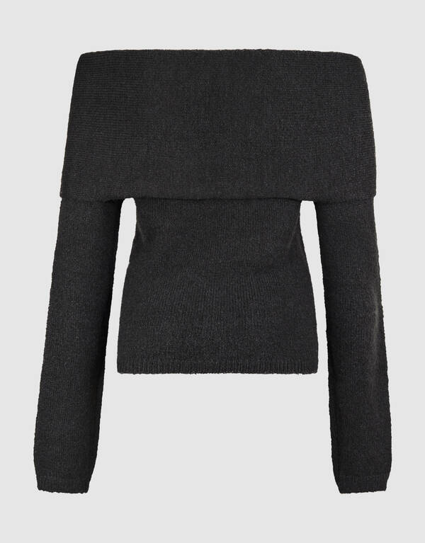 Off Shoulder Trui Donkergrijs SHOEBY WOMEN