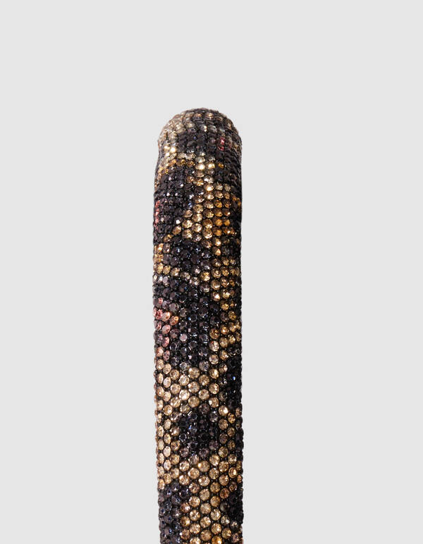 Strass Leopard Haarband Bruin SHOEBY ACCESSOIRES
