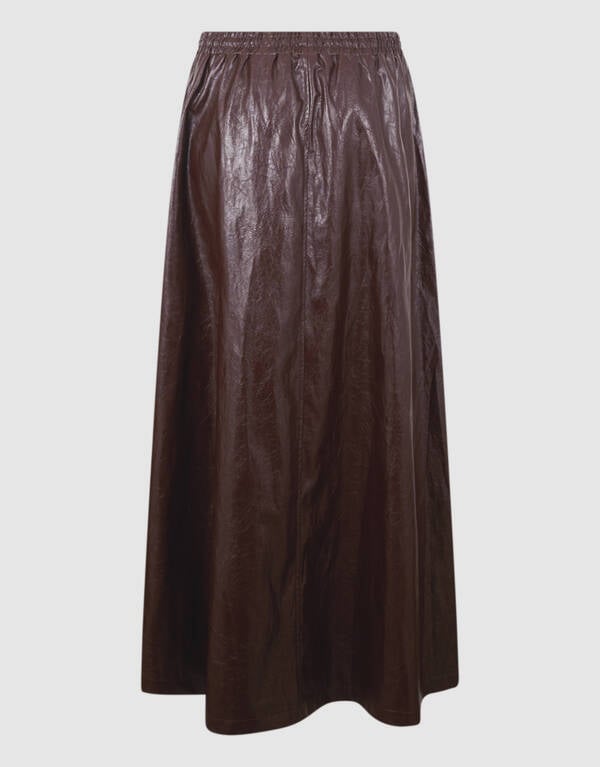 Vegan leren Maxi Rok Bruin SHOEBY WOMEN
