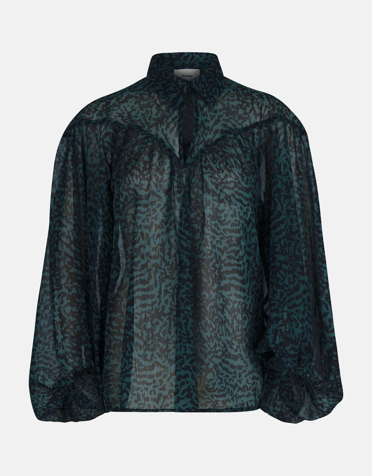 Chiffon Blouse Donkergroen SHOEBY WOMEN
