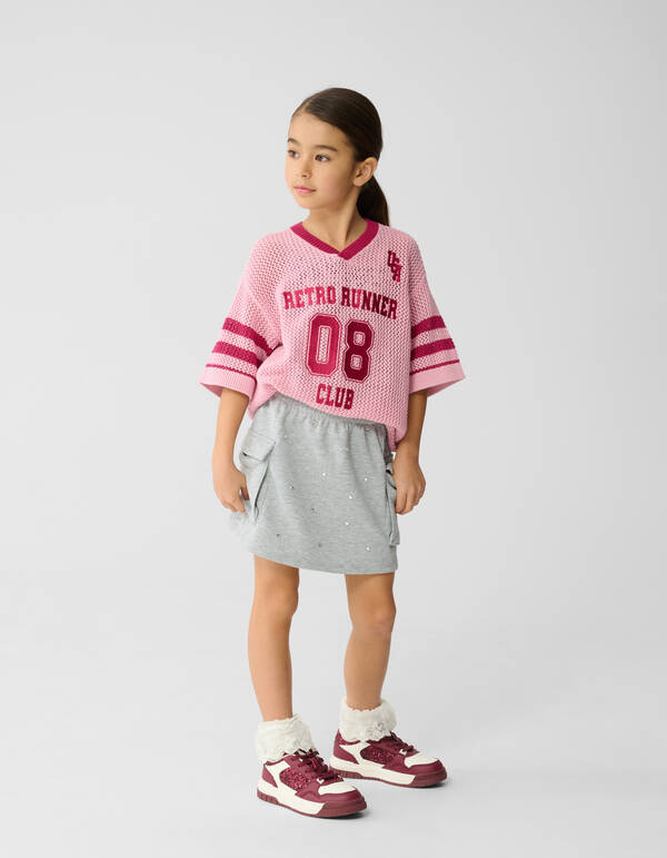 Strass Cargo Mini Rok Lichtgrijs SHOEBY GIRLS
