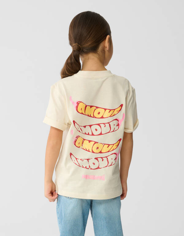 Pepper Artwork T-shirt Gebroken Wit SHOEBY GIRLS