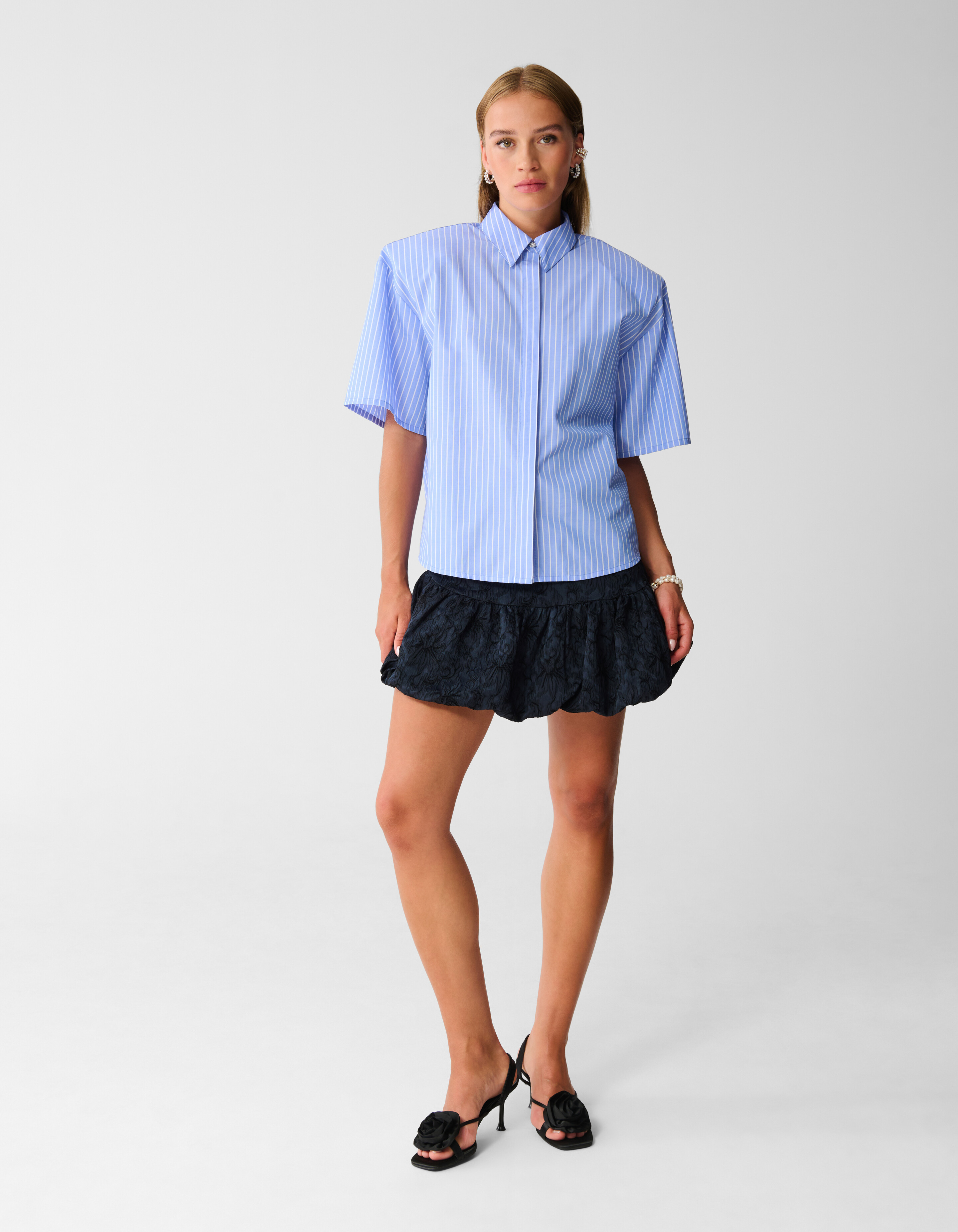 Jacquard Mini Rok Zwart SHOEBY WOMEN