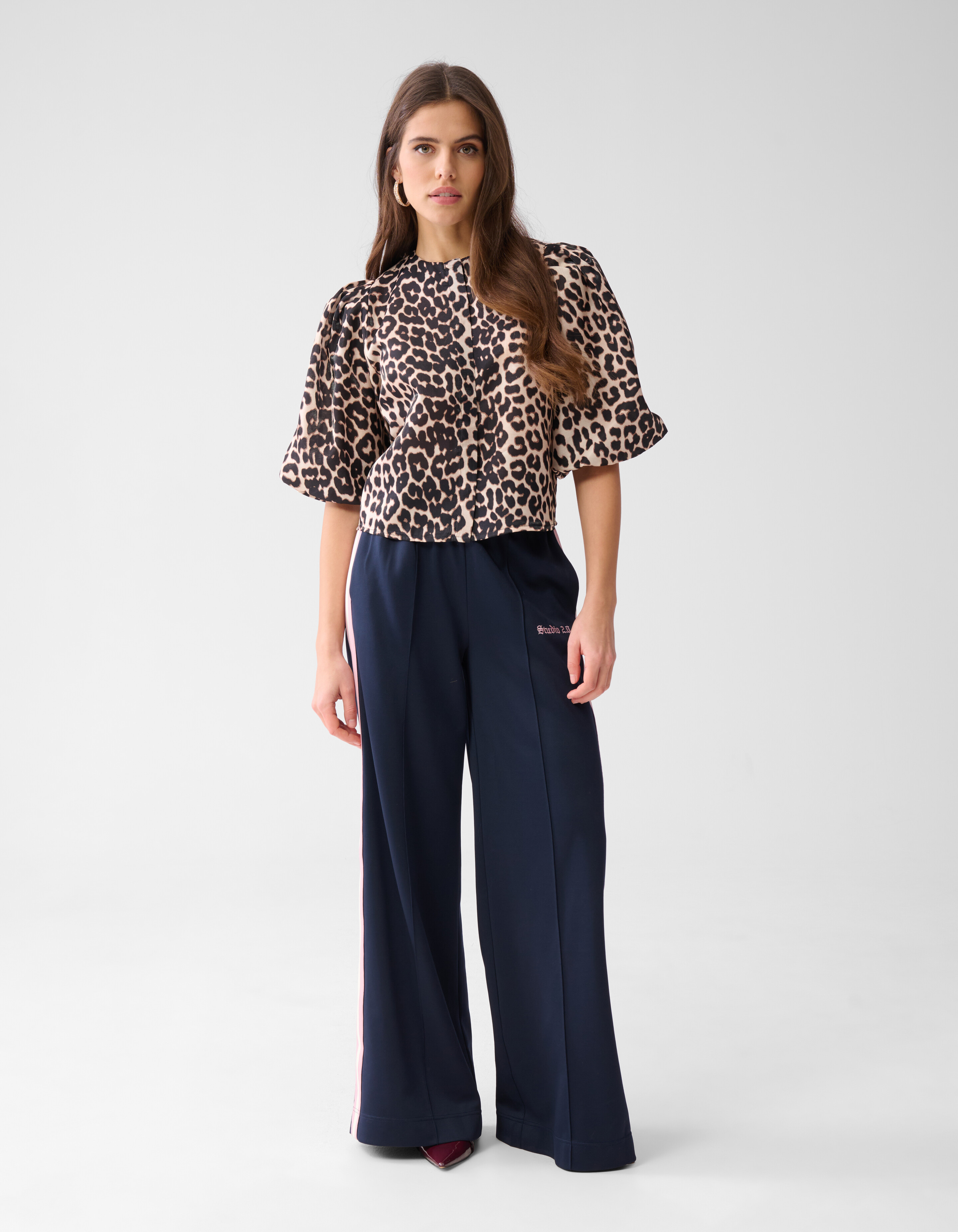 Puff Leopard Blouse Bruin SHOEBY WOMEN