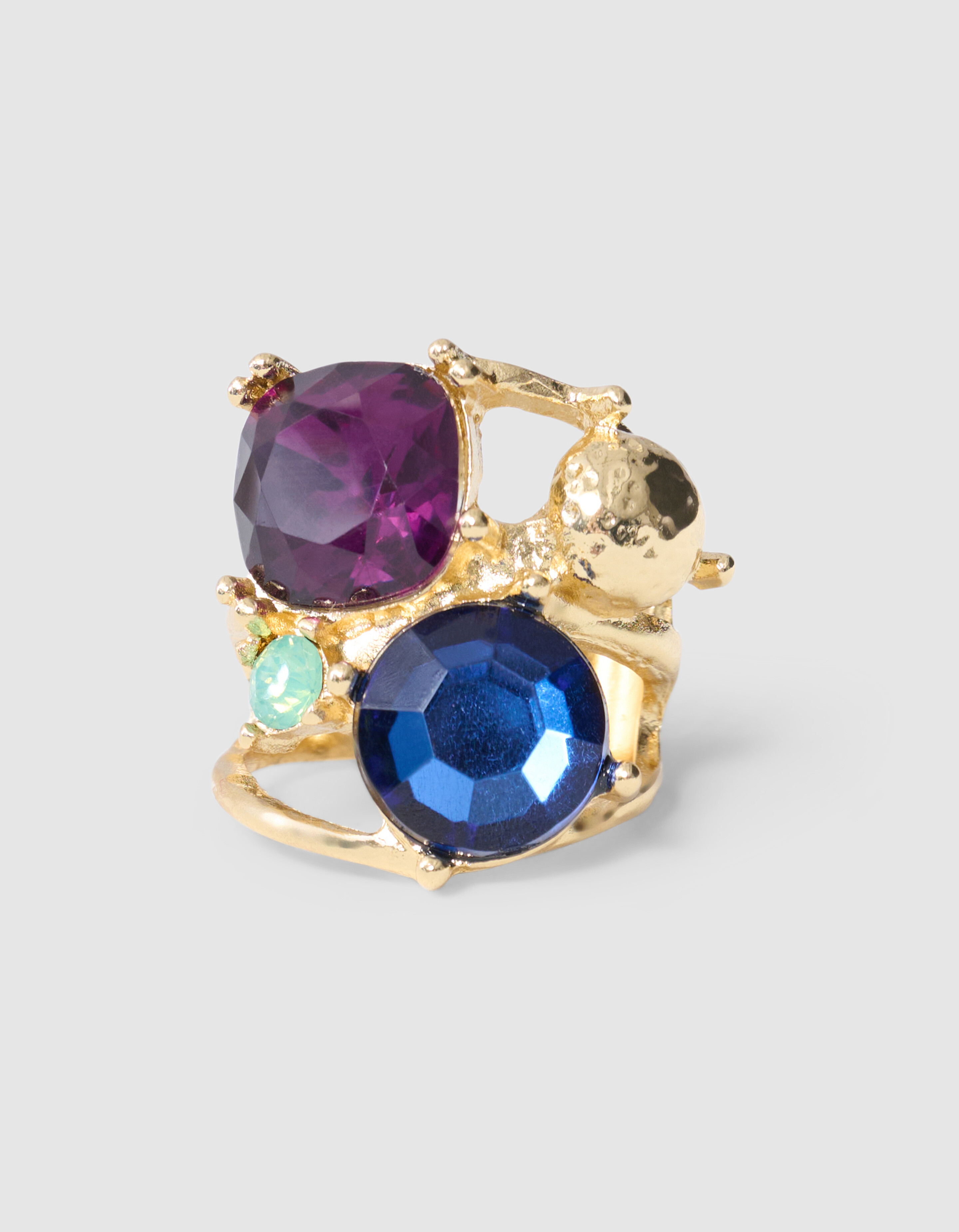 Big Multi Strass Ring Goud SHOEBY ACCESSOIRES