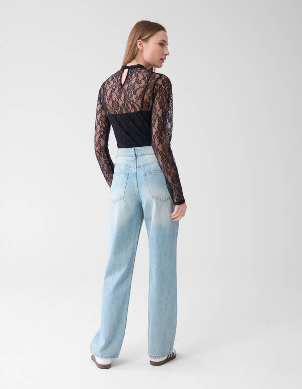 Kanten Bloem Top Zwart SHOEBY WOMEN