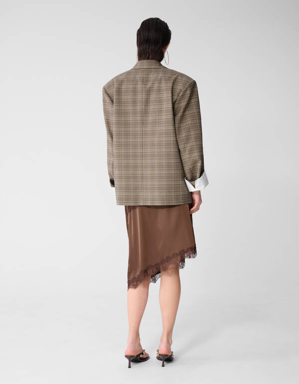 Asymmetrische Kanten Rok Bruin SHOEBY WOMEN