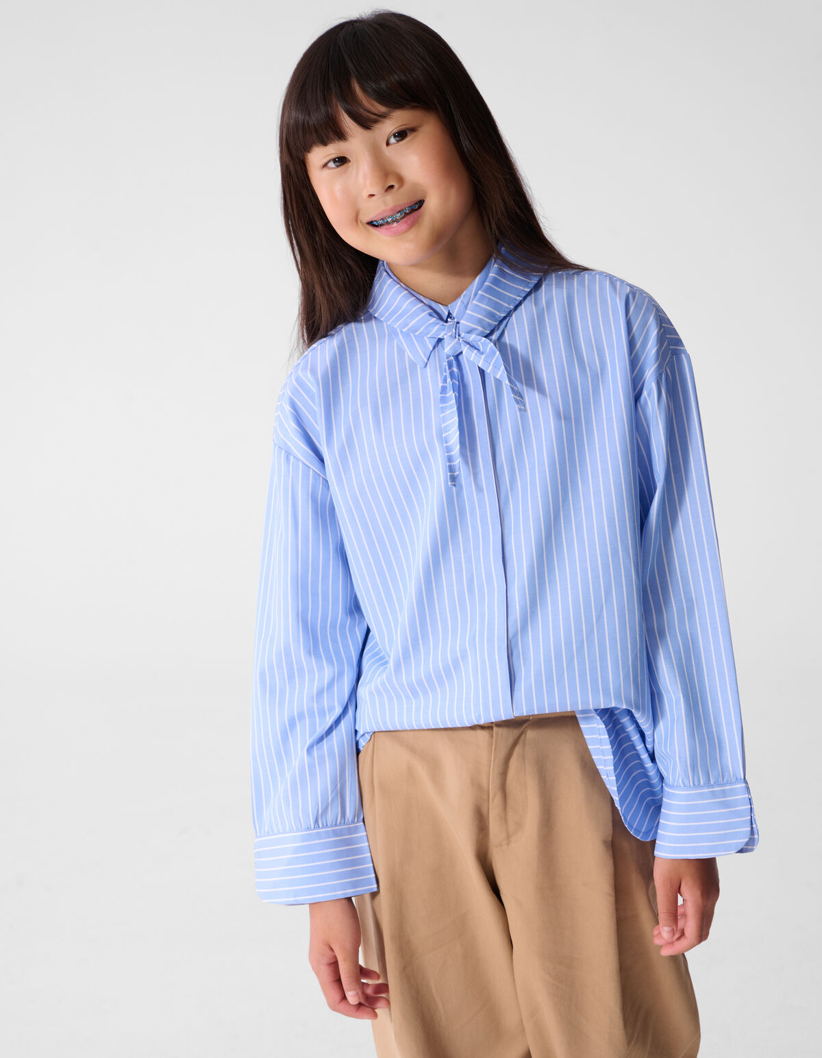 Long Scarf Blouse Blauw SHOEBY GIRLS