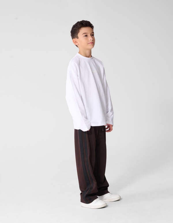 Track Wide Leg Fit Broek Donkerbruin SHOEBY BOYS