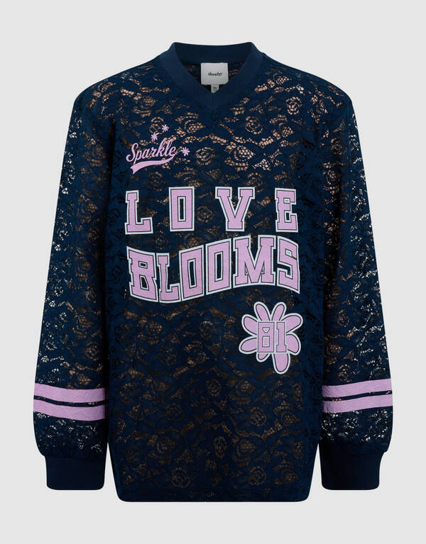 Kanten Baseball Top Donkerblauw SHOEBY GIRLS