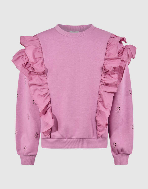 Ruffle Embroidery Sweater Roze SHOEBY GIRLS