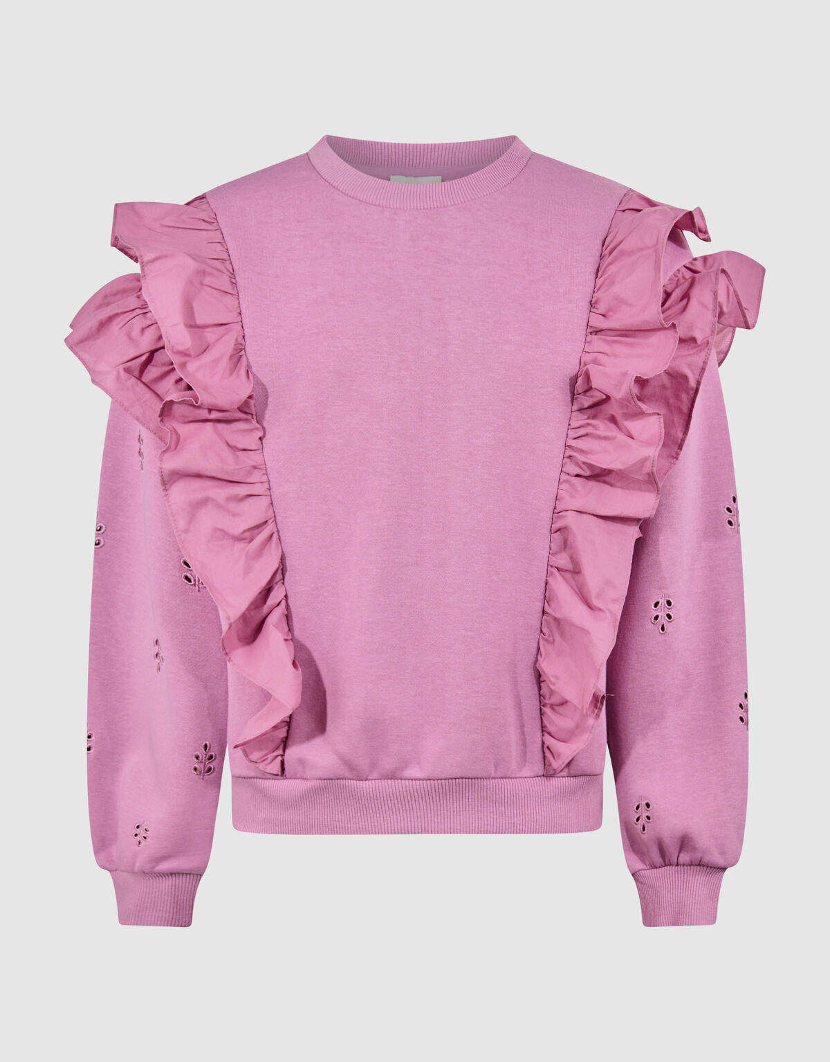 Ruffle Embroidery Sweater Roze SHOEBY GIRLS