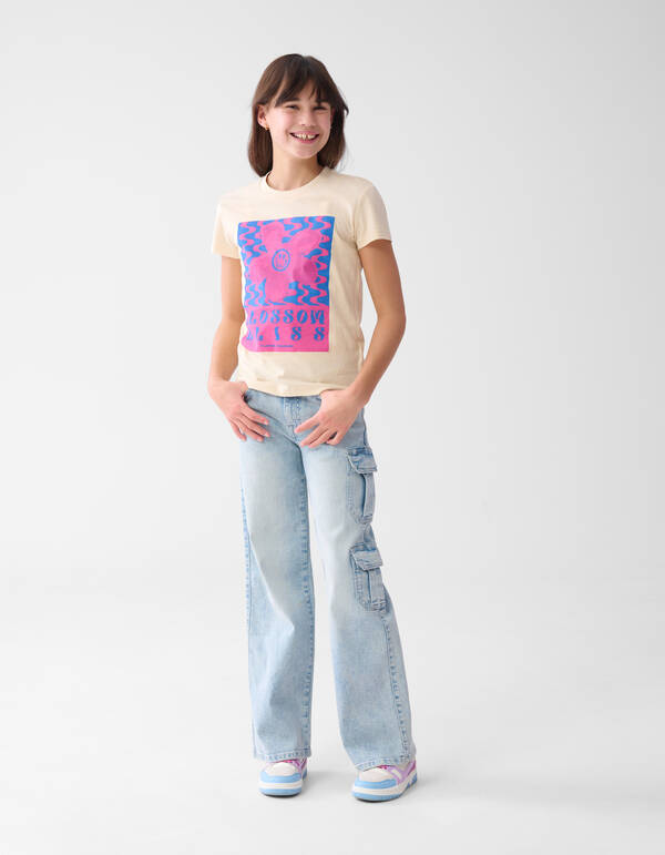 Cargo Straight Fit Jeans Bleached SHOEBY GIRLS