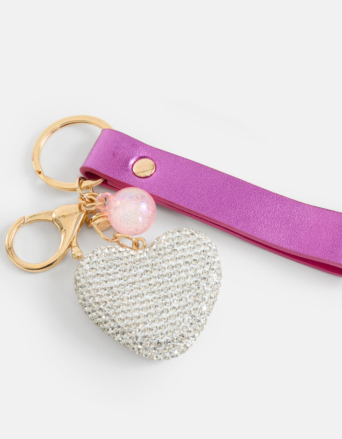 Strass Heart Sleutelhanger Zilver SHOEBY ACCESSOIRES