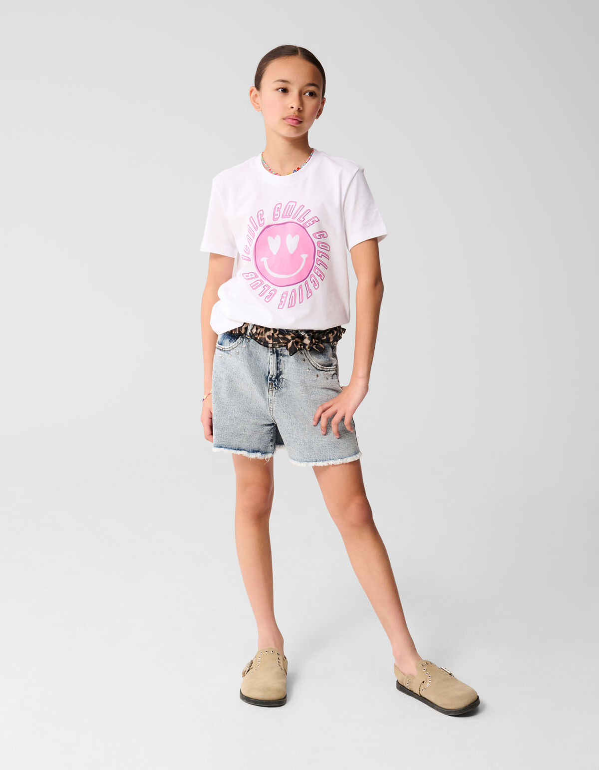 Smile Artwork T-shirt Wit SHOEBY GIRLS
